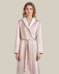 Robe Réversible en Soie et Velours pour l'Hiver Pink