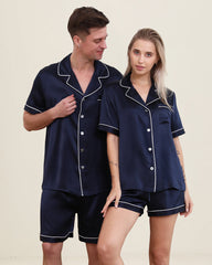 Pyjamas Courts en Soie pour Couple