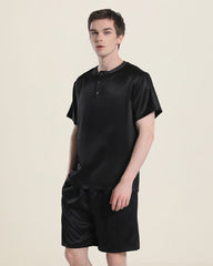 Ensemble de Pyjama Court à Col Rond Simple pour Homme