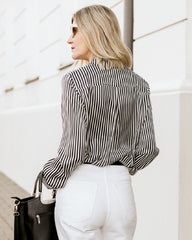 Blouse en Soie à Rayures pour Femme