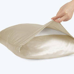 Taie d'Oreiller Classique en Soie 19 Momme Champagne