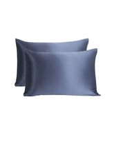 Ensemble de Taies d'Oreiller en Soie Satinée avec Fermeture Cachée 2 Pièces