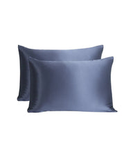 Ensemble de Taies d'Oreiller en Soie Satinée avec Fermeture Cachée 2 Pièces