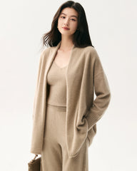 Cardigan en 100 % cachemire à col châle et ceinture