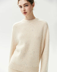 Pull oversize en 100 % cachemire à épaules marteau