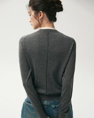 Cardigan boutonné en 100 % laine mérinos