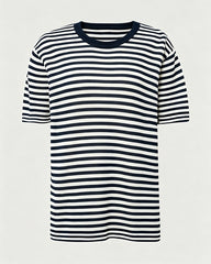 T-shirt en jersey 100% soie de mûrier à rayures