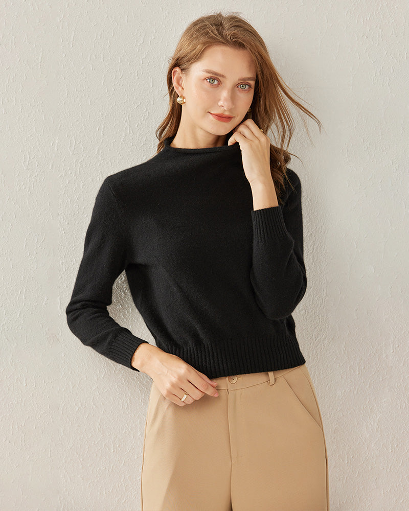 Pull en Cachemire 100 % Col Montant pour Femme