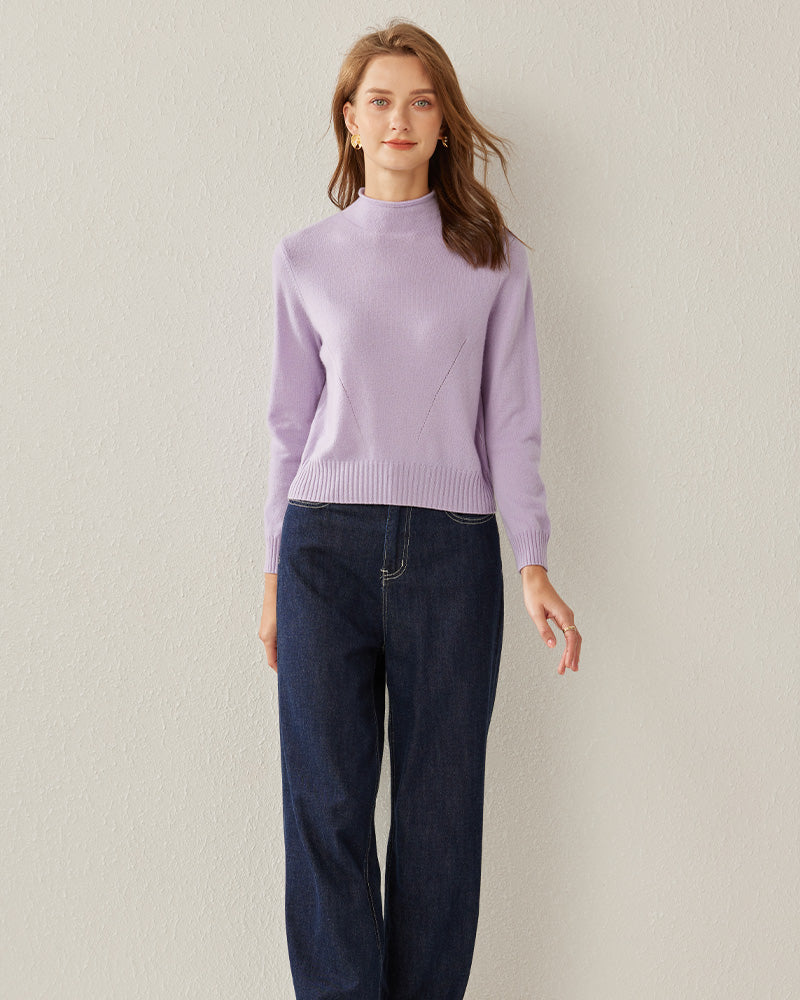 Pull en Cachemire 100 % Col Montant pour Femme