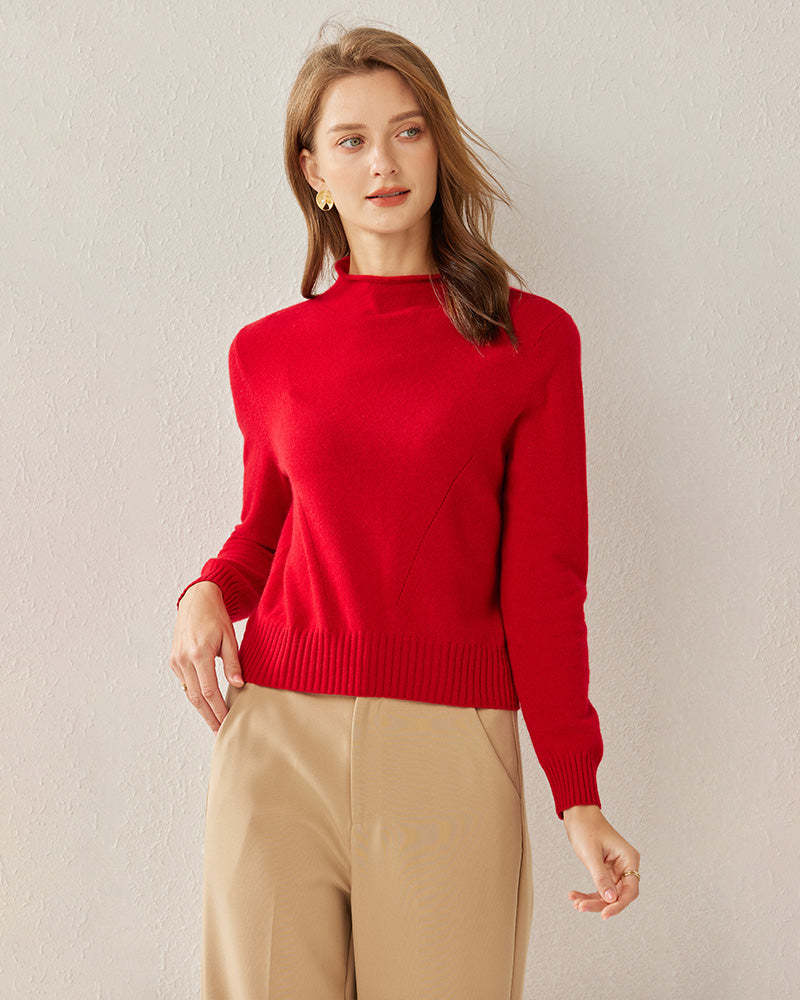Pull en Cachemire 100 % Col Montant pour Femme