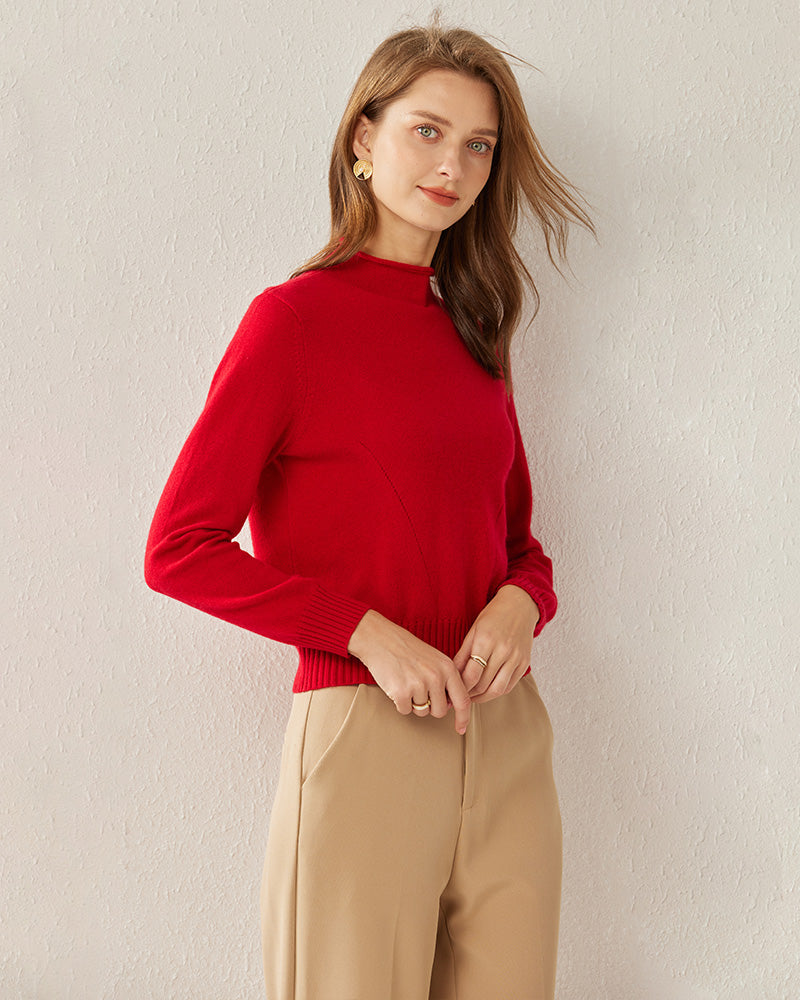 Pull en Cachemire 100 % Col Montant pour Femme