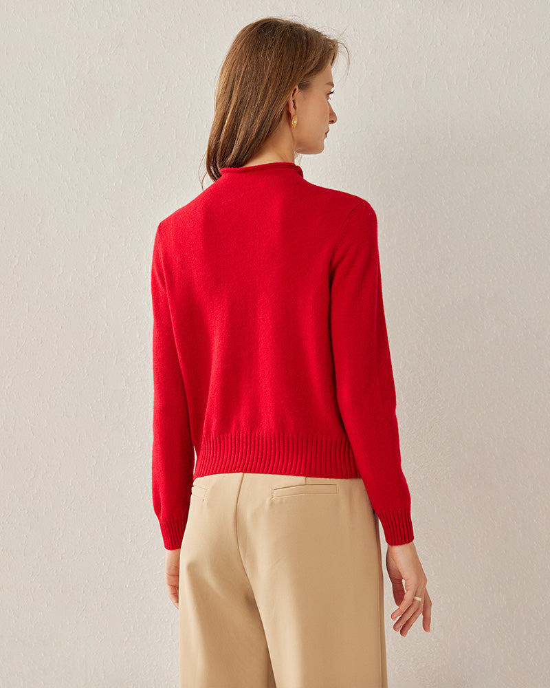 Pull en Cachemire 100 % Col Montant pour Femme