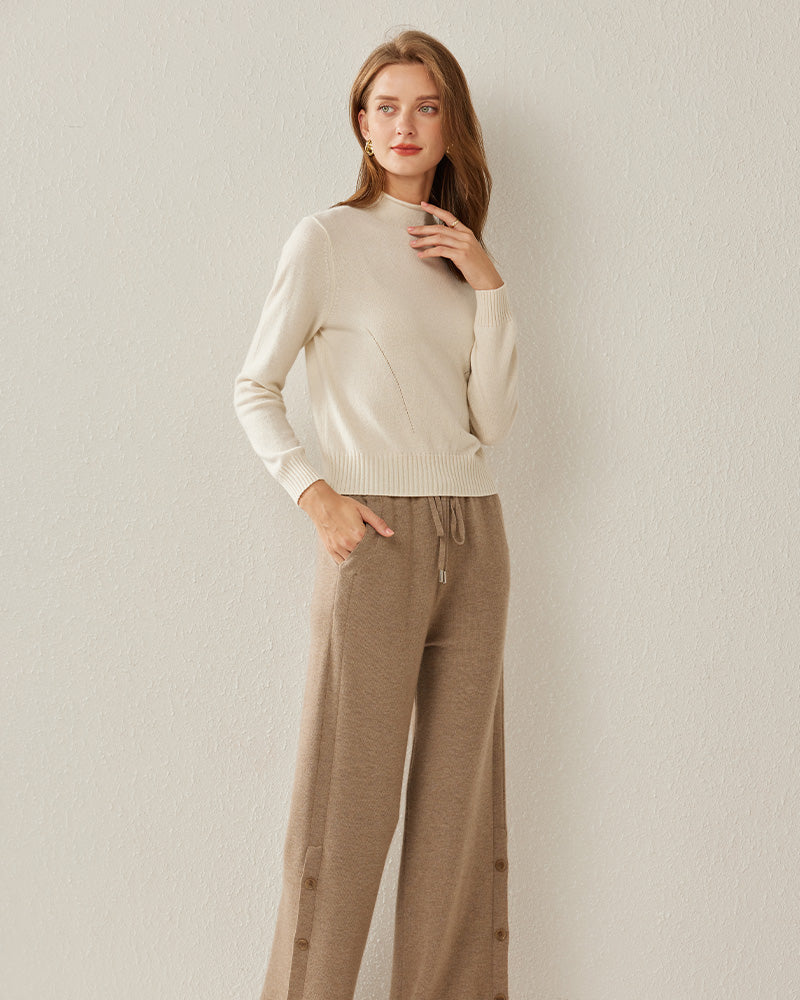 Pull en Cachemire 100 % Col Montant pour Femme