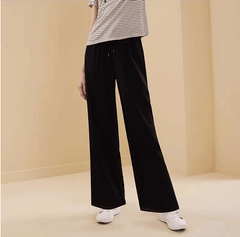 Pantalon de Pyjama en Soie à Jambes Larges et Droites