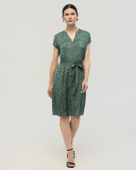 Robe en soie 19 mommes coupe A avec ceinture et pois
