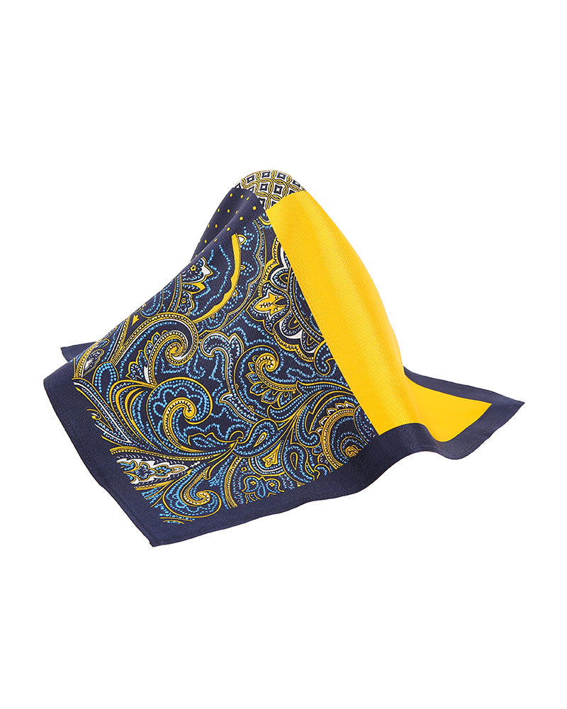 Mouchoir Classique pour Homme en Soie Imprimé Doré
