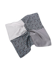 Mouchoir de Poche en Soie Imprimée et Patchwork Gris Foncé