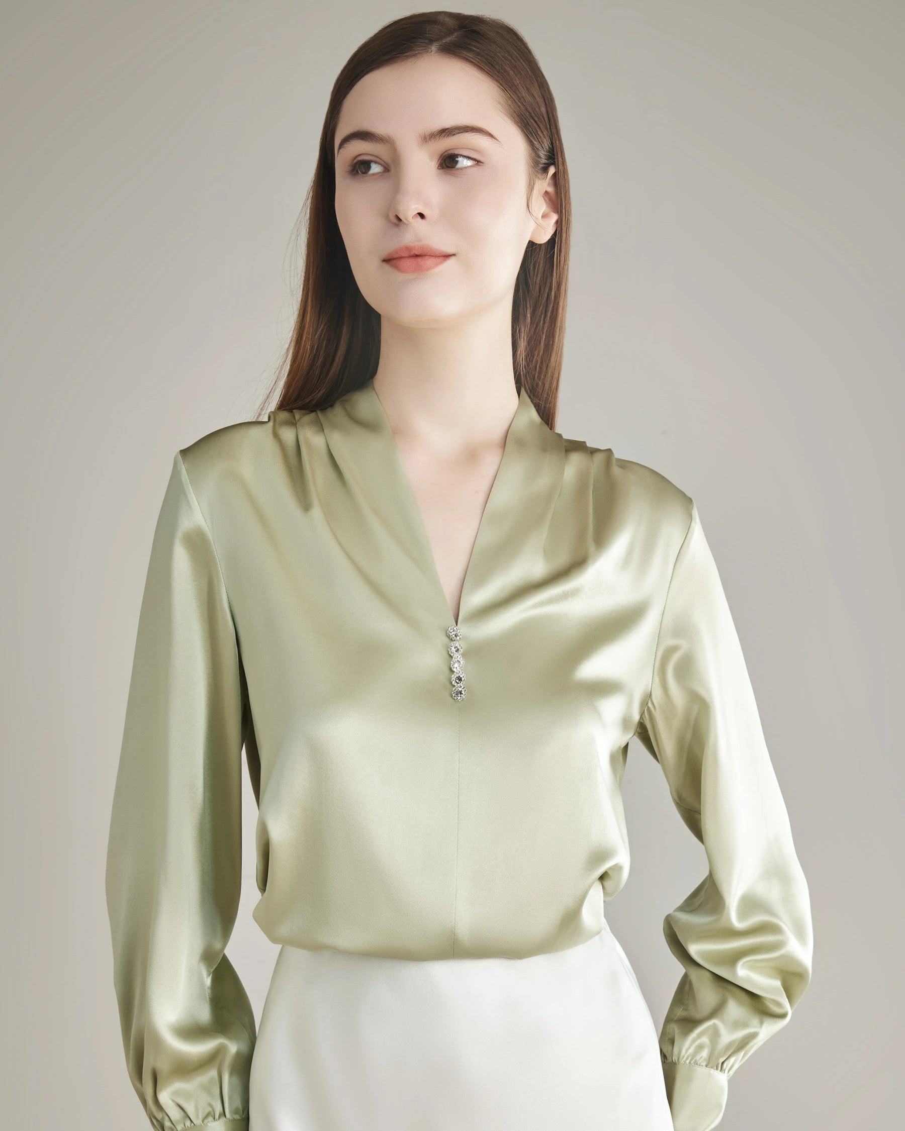 Chemisier en Soie 100 % Avocado Green