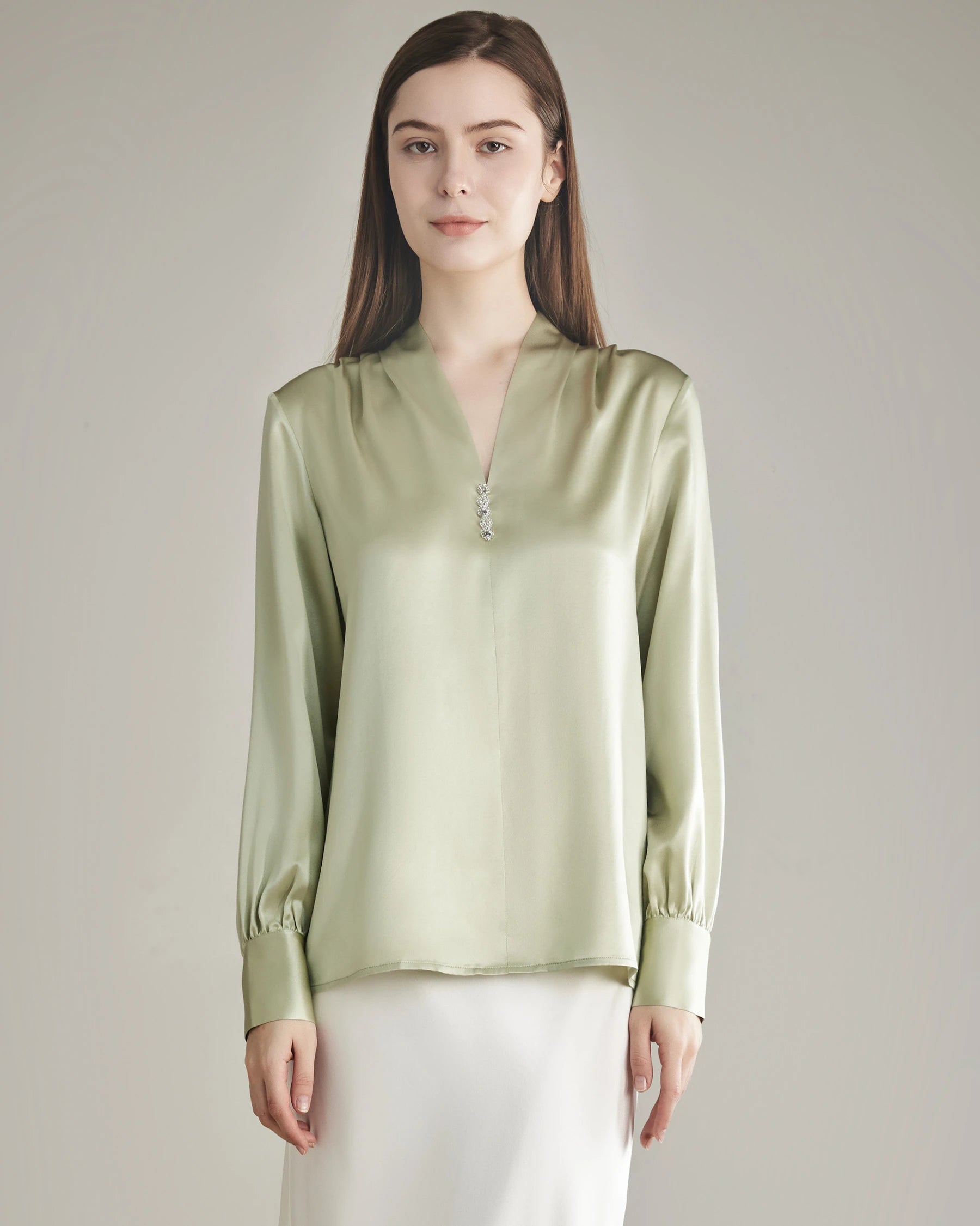 Chemisier en Soie 100 % Avocado Green