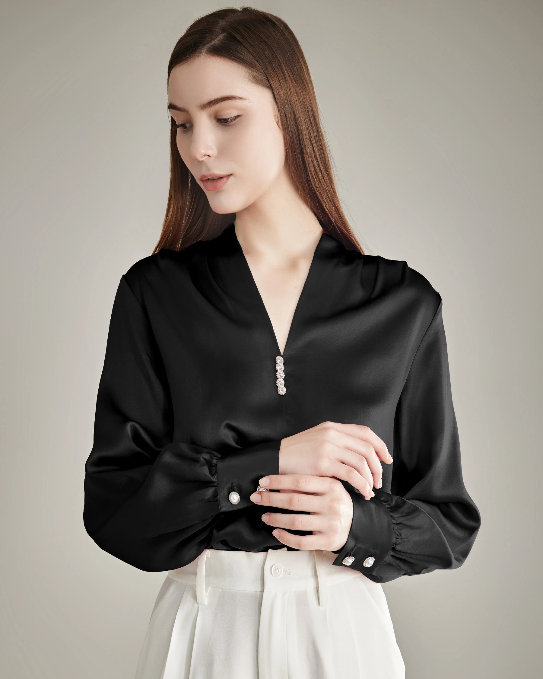 Chemisier en Soie 100 % Black