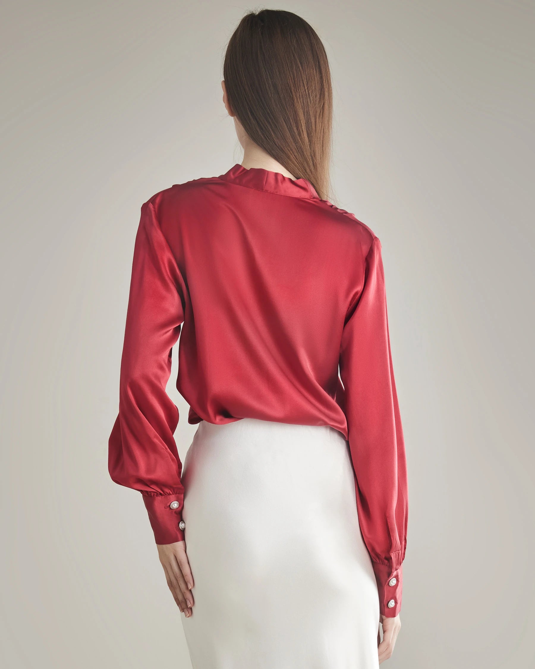 Chemisier en Soie 100 % Burgundy