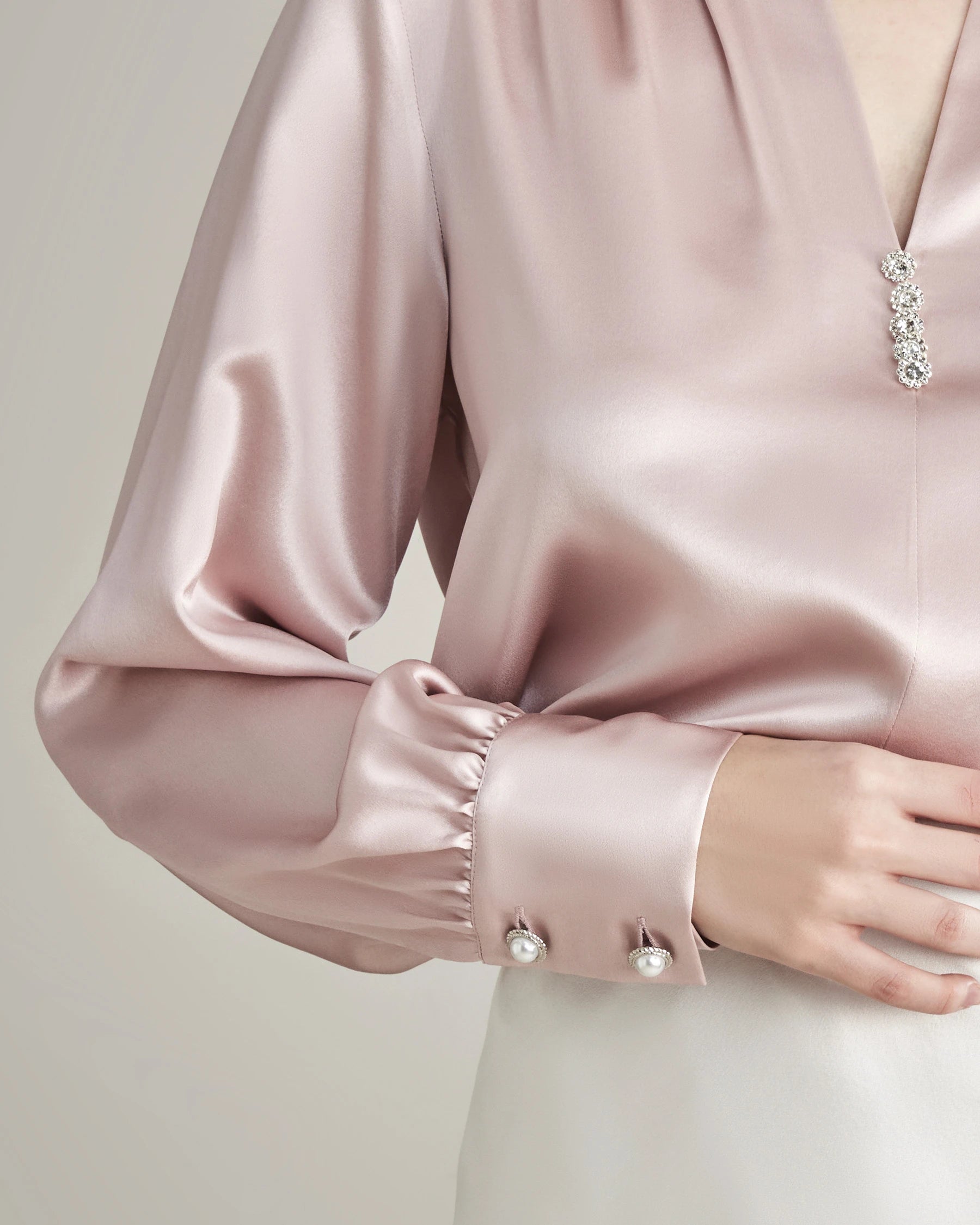 Chemisier en Soie 100 % Rose Pink