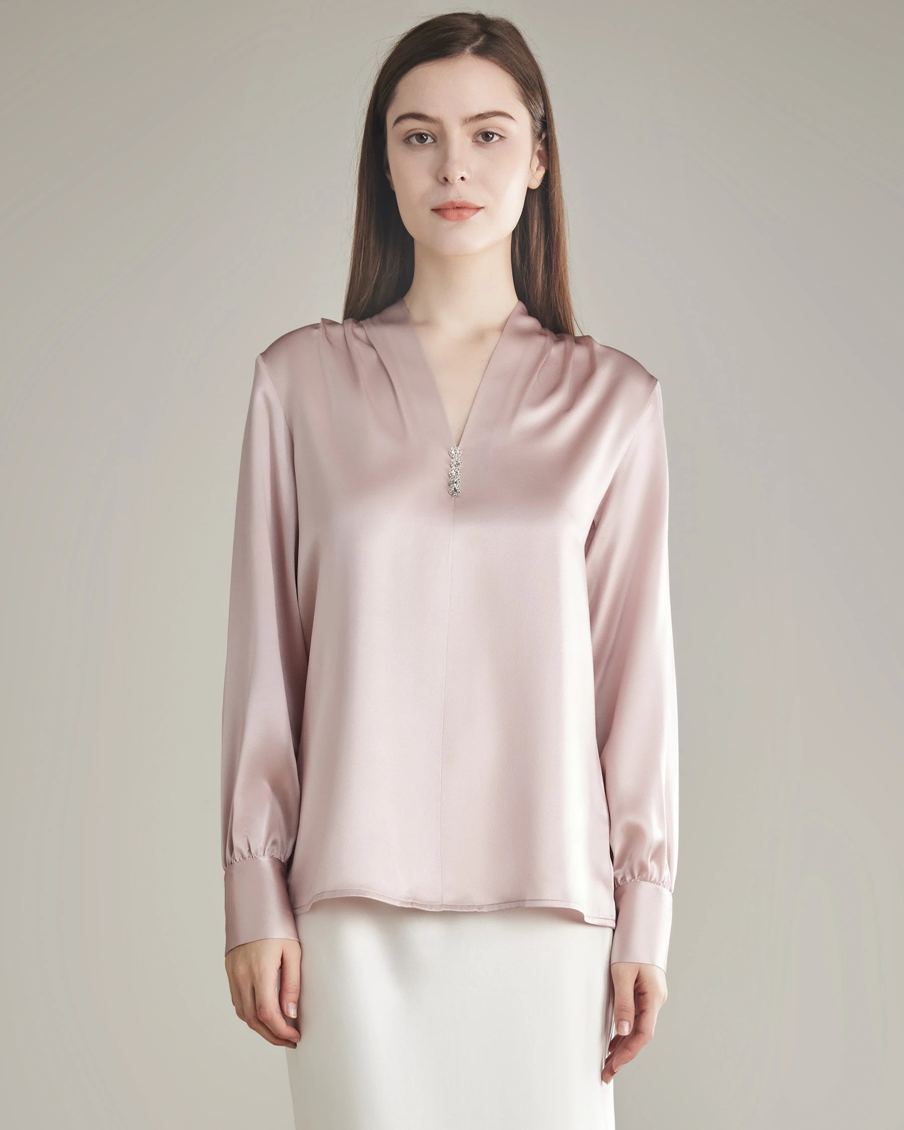Chemisier en Soie 100 % Rose Pink
