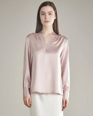 Chemisier en Soie 100 % Rose Pink