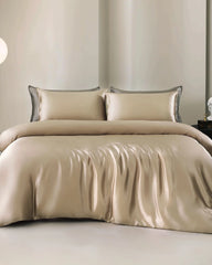 Set de Housse de Couette et Drap Plat en Soie 22 Momme 4 Pièces
