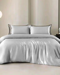 Set de Housse de Couette et Drap Plat en Soie 22 Momme 4 Pièces