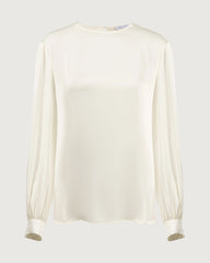 Blouse en soie 22 momme à col rond et épaules tombantes, style pull-over