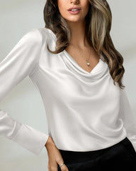 Blouse en soie 25 mommes à col bénitier