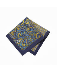 Mouchoir Classique pour Homme en Soie Imprimé Doré