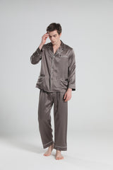 Ensemble de Pyjama en Soie 22 Momme avec Passepoil pour Hommes