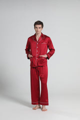 Ensemble de Pyjama en Soie 22 Momme avec Passepoil pour Hommes