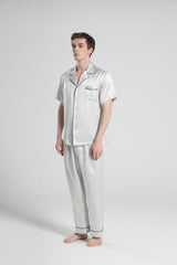 Pyjama en Soie à Manches Courtes pour Homme
