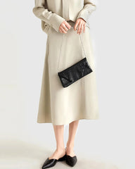 Jupe midi en soie lourde 30 Momme, coupe trapèze