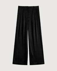 Pantalon droit plissé en soie 30 mommes