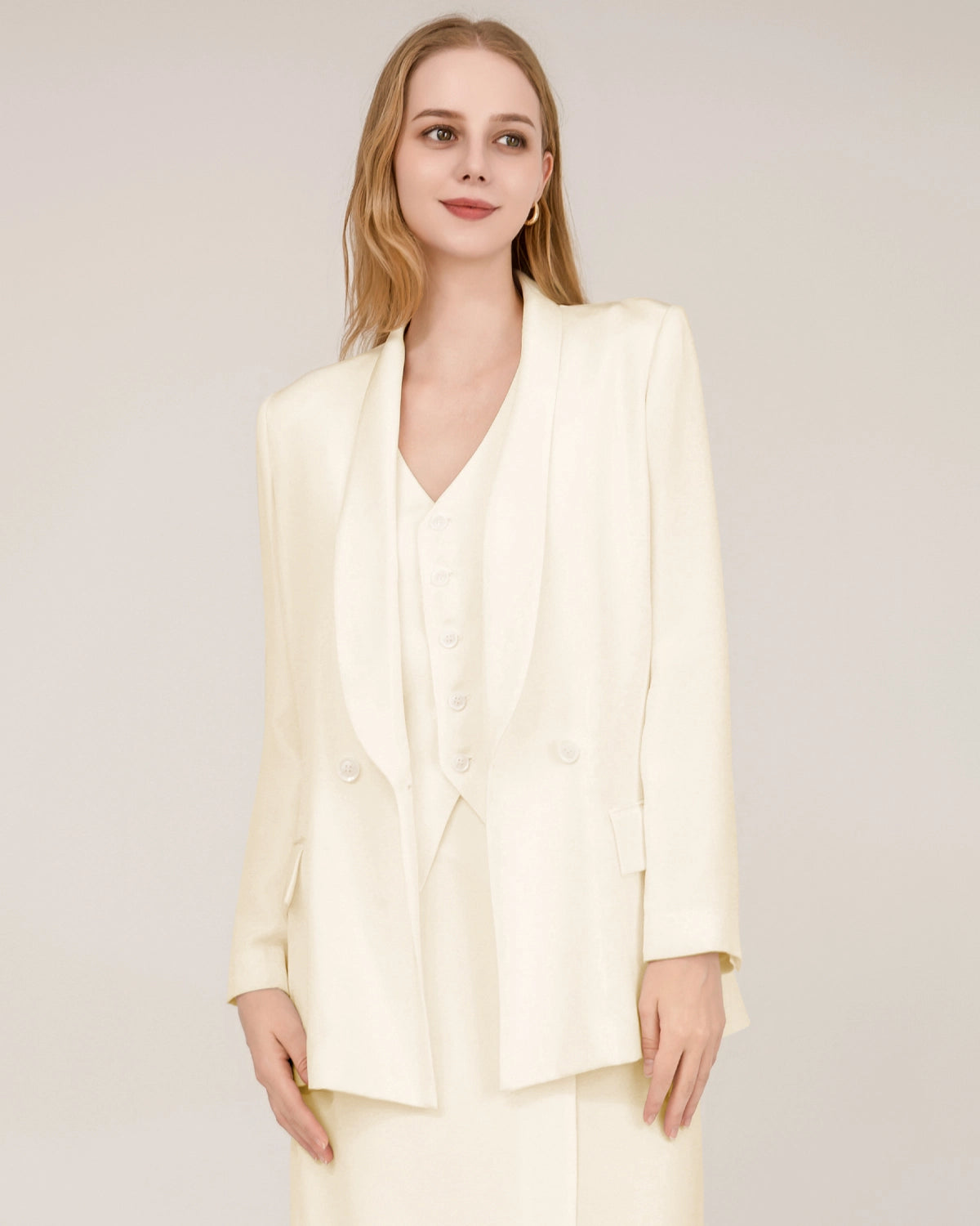 Blazer en Soie à Col Châle 40 Momme