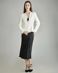 Blazer en Soie Sans Col 40 Momme