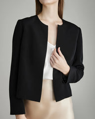 Blazer Ouvert à Ouverture Frontale en Soie à 40 Momme