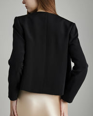 Blazer Ouvert à Ouverture Frontale en Soie à 40 Momme