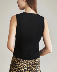 Gilet Ajusté 100% Soie 40 Momme Pour Femme