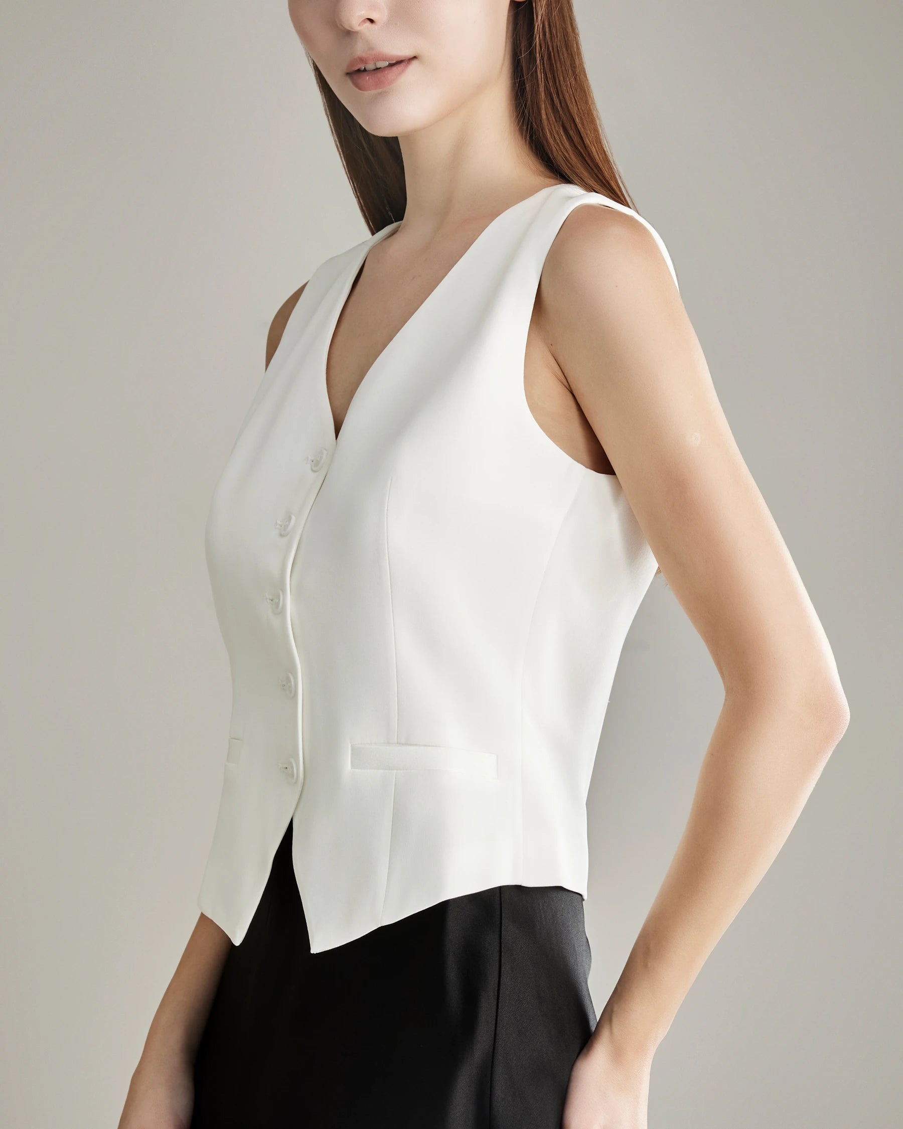 Gilet Ajusté 100% Soie 40 Momme Pour Femme