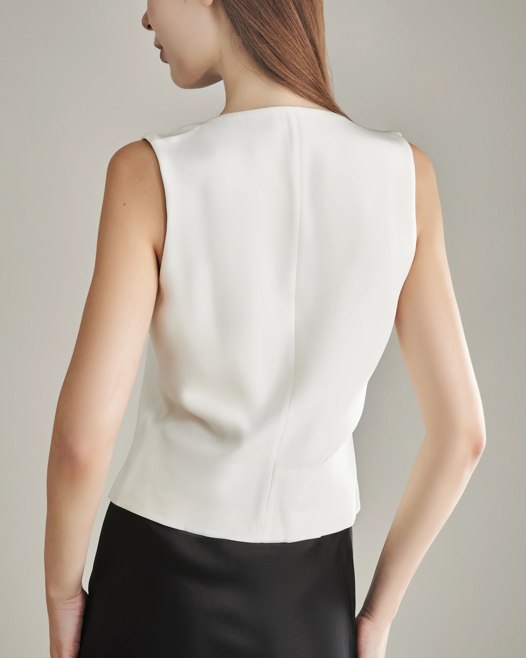 Gilet Ajusté 100% Soie 40 Momme Pour Femme