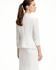 Blazer Femme en Soie 40 Mommes Manches 3/4