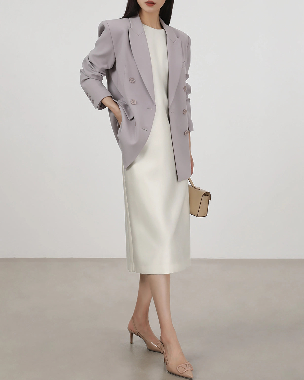 Robe Midi Sans Manches en Soie 40 Momme