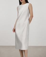 Robe Midi Sans Manches en Soie 40 Momme