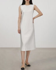 Robe Midi Sans Manches en Soie 40 Momme