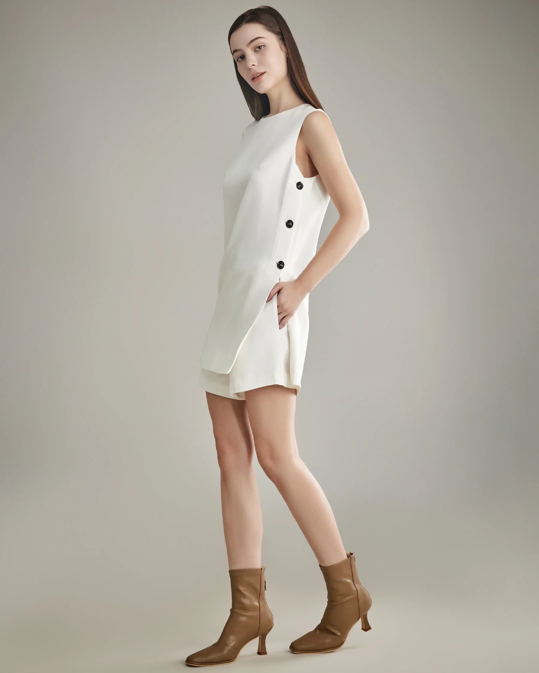 Ensemble Robe Mini en Soie à Bretelles et Short en Soie 40 Momme